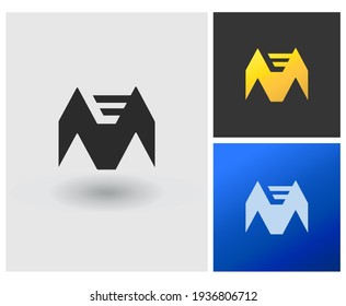 Negative space EM logo letter initial minimal modern company identity