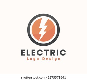 Negative Space Flash Icon Thunder Bolt Electricity Logo