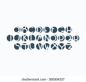 Negative Space Font, English Alphabet, Modern Design Abc. 