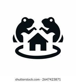 Negative Space Frog Home Icon