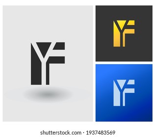 Negative Space FY or YF logo vector