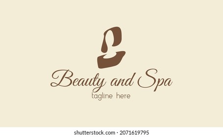 Negative space girl illustration logo inspiration. Feminine fashion branding concept. Aesthetic women logo for beauty care, skin care, salon and spa brand identity company. Lady vector logo element.