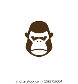 Negative space gorilla head logo