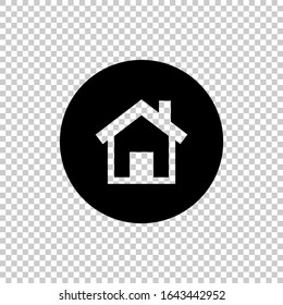 negative space home icon flat vector on transparent background
