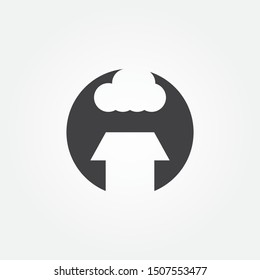 Negative Space Home Logo and H Letter, House Vector