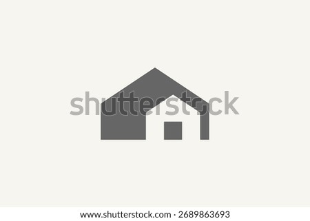 Negative space home silhouette logo 