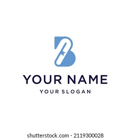 Negative space initial B and book logo design