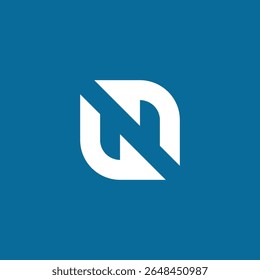 Negative Space Initial Letter N Logo design vector template