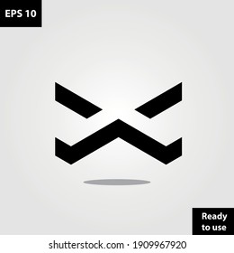 Negative space initial x letter with silhouette logo company, logo vector template design. Ready to use, easy for edit.