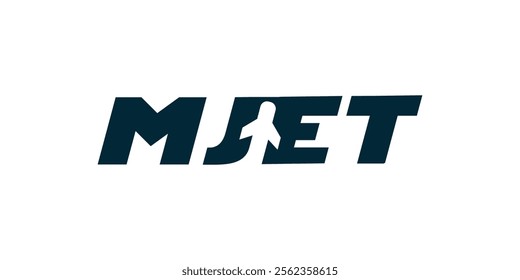 Negative space jet plane logo, simple jet plane logo