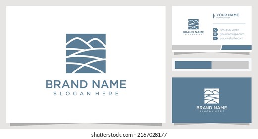 negative space land mountain logo design concept