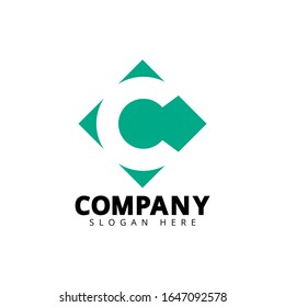 negative space letter c logo vector