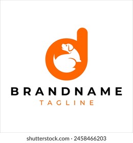 logo negativo de la letra d del perro