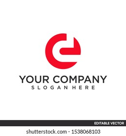 negative space letter d logo