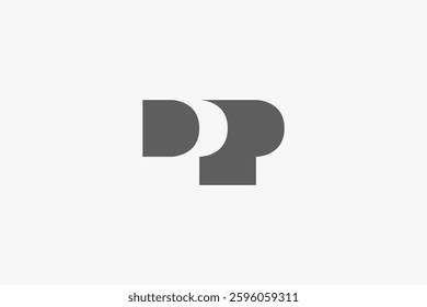 Negative space letter D and P logo