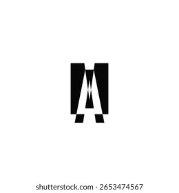 NEGATIVE SPACE LETTER AM DESIGN IDEA VECTOR.