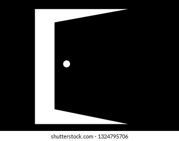 Negative Space Letter E as a door