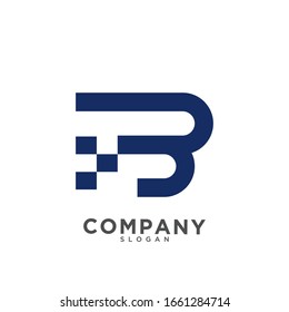 Logo de la letra espacial negativa, B F espacio negativo inicial plantilla de logotipo moderno
