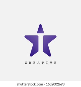 Negative Space I Letter Initial Abstract Techno Star Logo vector design for company identity.