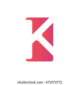 Negative space letter K logo.