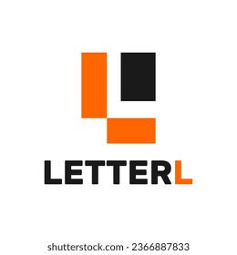 
negative space letter l logo template