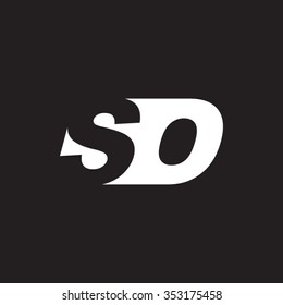 SO negative space letter logo black background