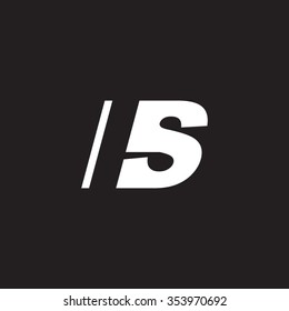 IS negative space letter logo black background