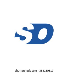 SO negative space letter logo blue