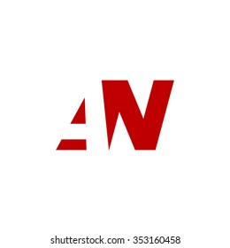 AN negative space letter logo red