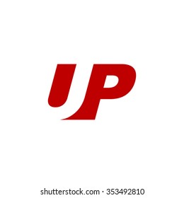 UP Negative Space Letter Logo Red