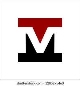 Negative space letter M logo. - Vector