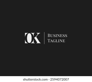 Negative space letter OK logo. O K monogram elegant symbol logo design vector illustration