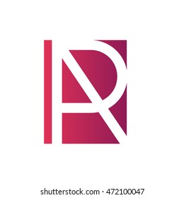 Negative space letter R logo. RA, AR monogram.