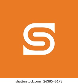 Negative Space Letter S Round Logo design vector template