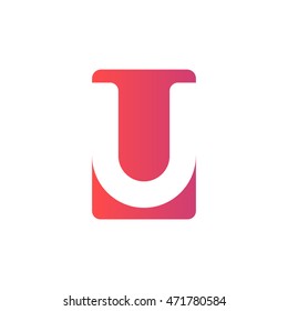 Negative space letter U logo.