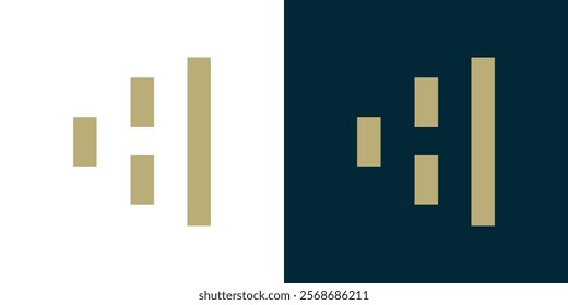 The negative space level logo with the letter H is simple. Logo, template, icon, creative, vector logo, illustration.