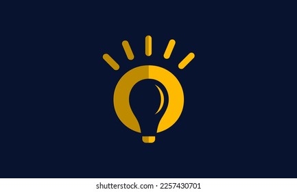 Logo de la bombilla de espacio negativo