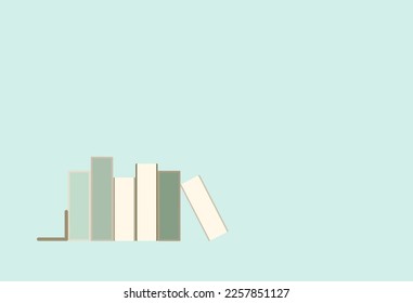 Negative space with lined books design.