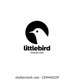 negative space little bird logo design