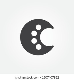 Negative Space Logo Cat Animal paw, C Letter, Circle Abstract