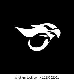 Negative space Logo design concept of eaglet in eagle Head