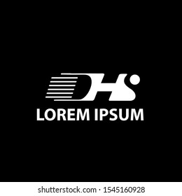 Negative space logo inspiration with letter DH