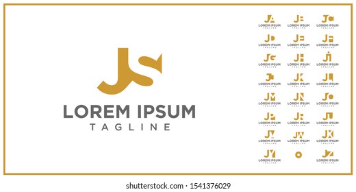 negative space logo JA through JZ. simple, clean and modern
