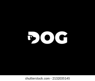 Negative space logo letter dog creative simple monogram