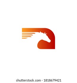 negative space logo of a running horse