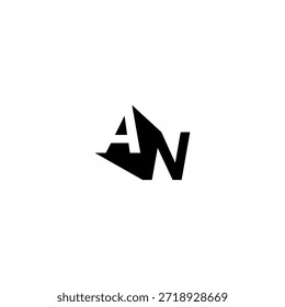 AN Negative Space Monogram Logo – Modern Minimal Lettermark Design