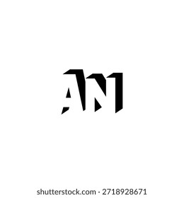 AN Negative Space Monogram Logo - Modernes minimales Buchstabendesign