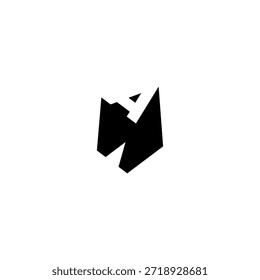 AN Negative Space Monogram Logo - Modernes minimales Buchstabendesign