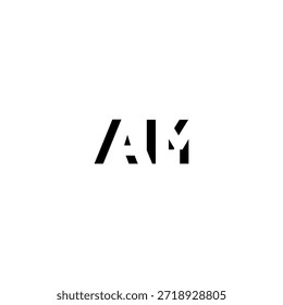 AM Negative Space Monogram Logo - Modernes minimales Buchstabendesign