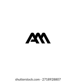 AM Negative Space Monogram Logo - Modernes minimales Buchstabendesign